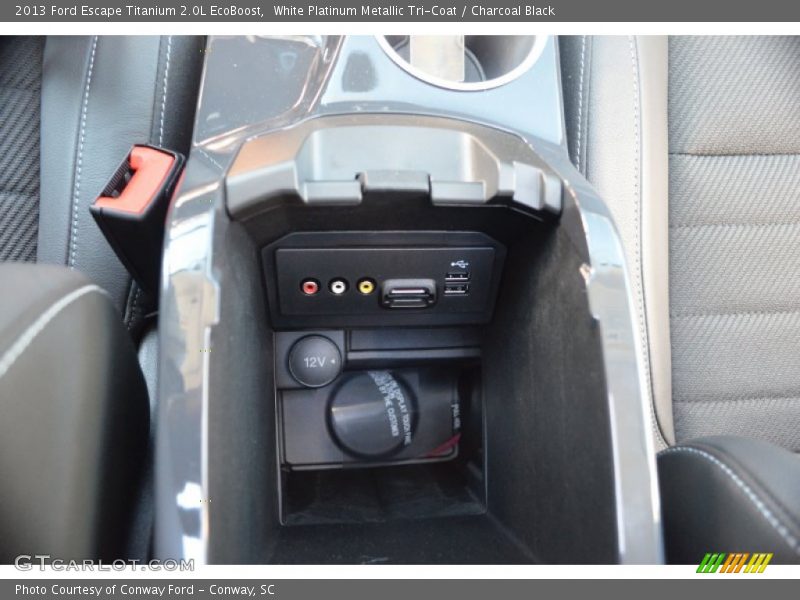 White Platinum Metallic Tri-Coat / Charcoal Black 2013 Ford Escape Titanium 2.0L EcoBoost