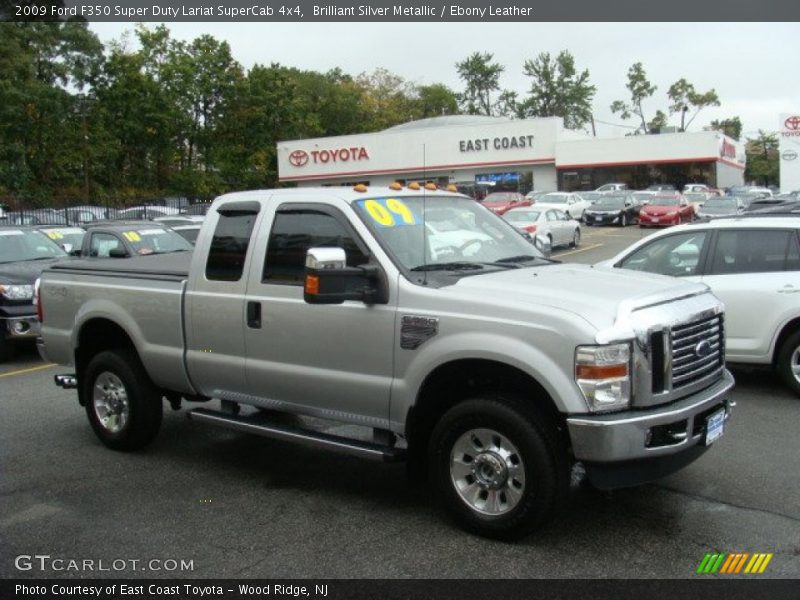 Brilliant Silver Metallic / Ebony Leather 2009 Ford F350 Super Duty Lariat SuperCab 4x4