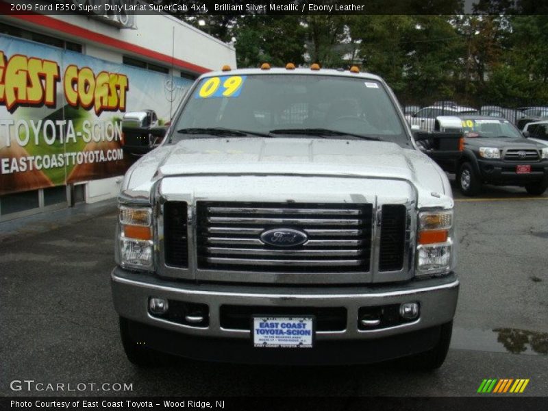 Brilliant Silver Metallic / Ebony Leather 2009 Ford F350 Super Duty Lariat SuperCab 4x4