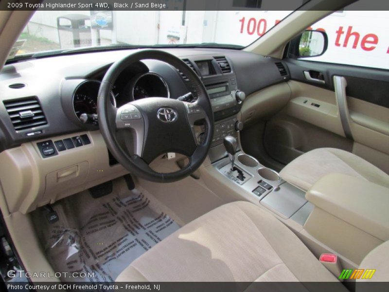 Black / Sand Beige 2009 Toyota Highlander Sport 4WD