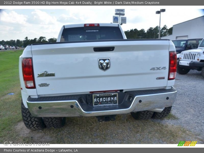 Bright White / Dark Slate/Medium Graystone 2012 Dodge Ram 3500 HD Big Horn Mega Cab 4x4 Dually