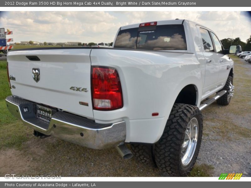 Bright White / Dark Slate/Medium Graystone 2012 Dodge Ram 3500 HD Big Horn Mega Cab 4x4 Dually