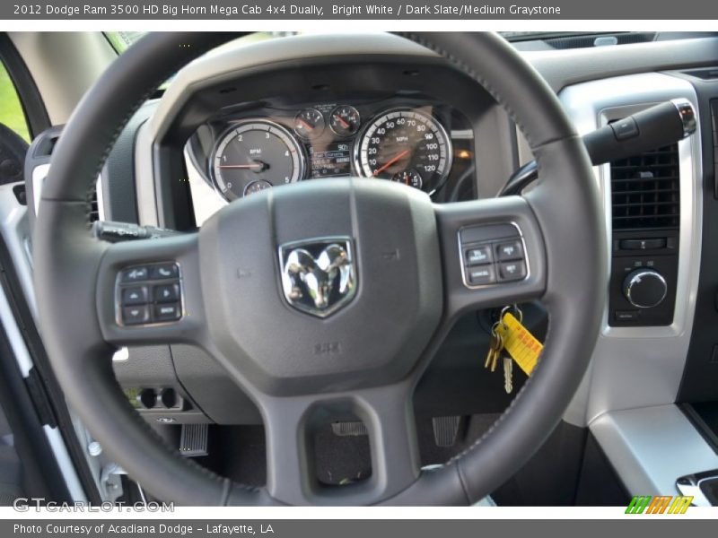Bright White / Dark Slate/Medium Graystone 2012 Dodge Ram 3500 HD Big Horn Mega Cab 4x4 Dually