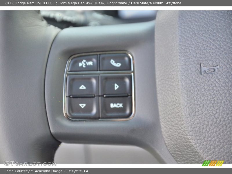 Bright White / Dark Slate/Medium Graystone 2012 Dodge Ram 3500 HD Big Horn Mega Cab 4x4 Dually