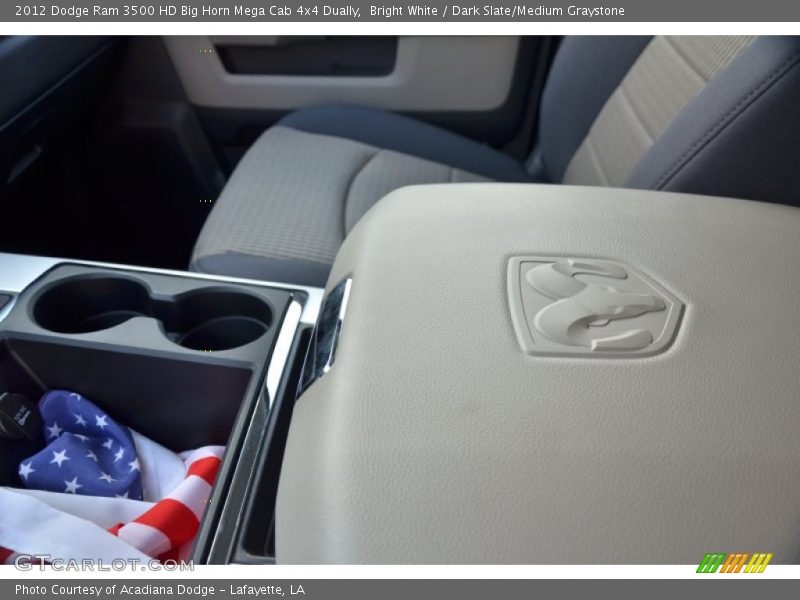 Bright White / Dark Slate/Medium Graystone 2012 Dodge Ram 3500 HD Big Horn Mega Cab 4x4 Dually