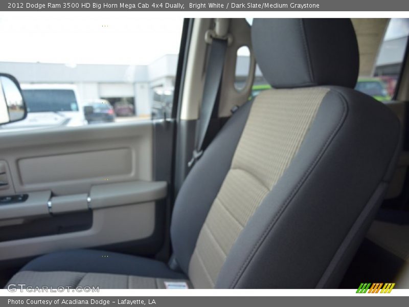 Bright White / Dark Slate/Medium Graystone 2012 Dodge Ram 3500 HD Big Horn Mega Cab 4x4 Dually