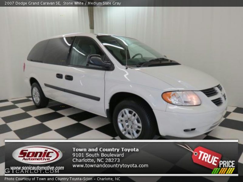 Stone White / Medium Slate Gray 2007 Dodge Grand Caravan SE