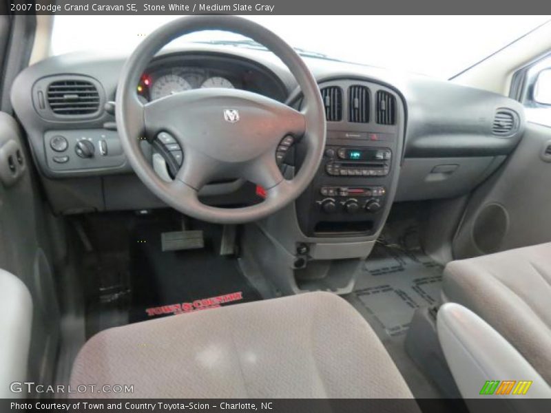 Stone White / Medium Slate Gray 2007 Dodge Grand Caravan SE