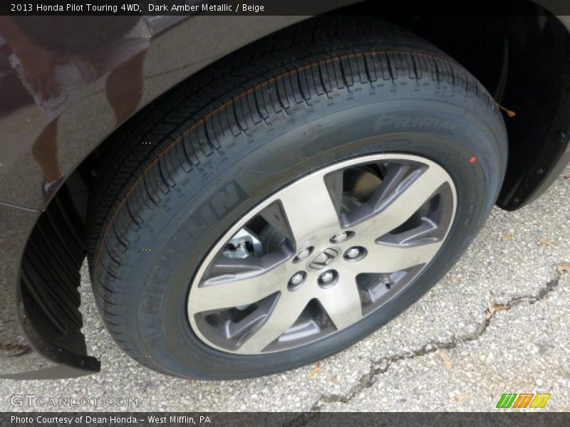 Dark Amber Metallic / Beige 2013 Honda Pilot Touring 4WD