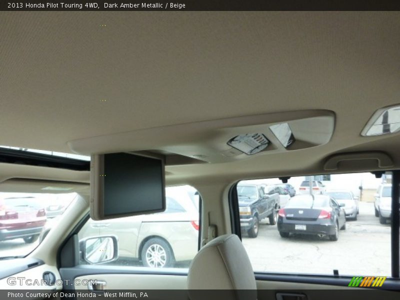 Dark Amber Metallic / Beige 2013 Honda Pilot Touring 4WD