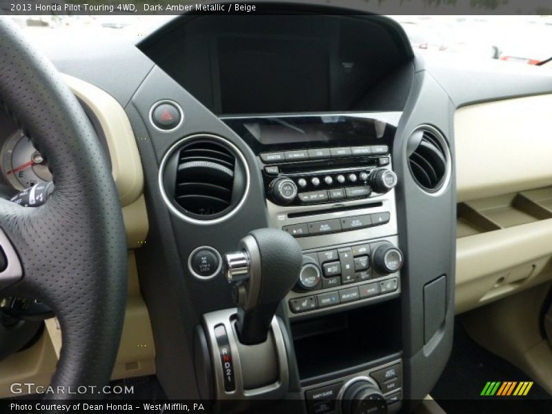 Dark Amber Metallic / Beige 2013 Honda Pilot Touring 4WD