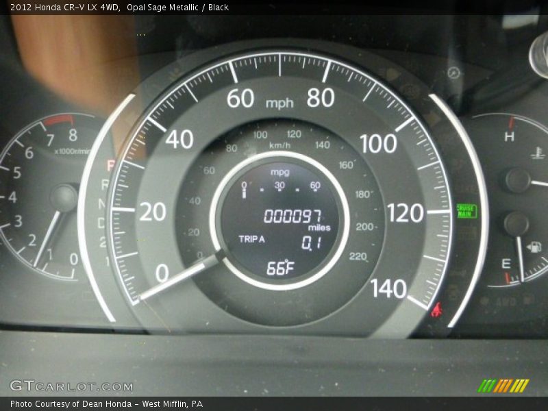 Opal Sage Metallic / Black 2012 Honda CR-V LX 4WD