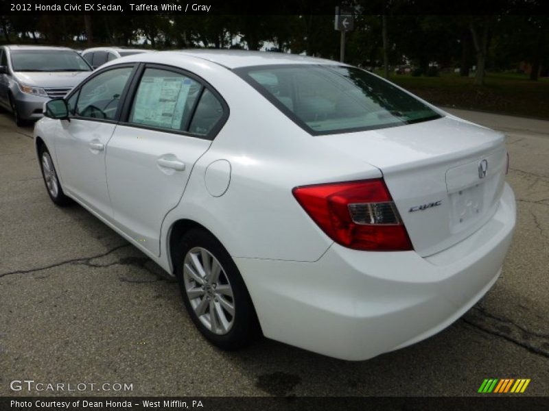 Taffeta White / Gray 2012 Honda Civic EX Sedan