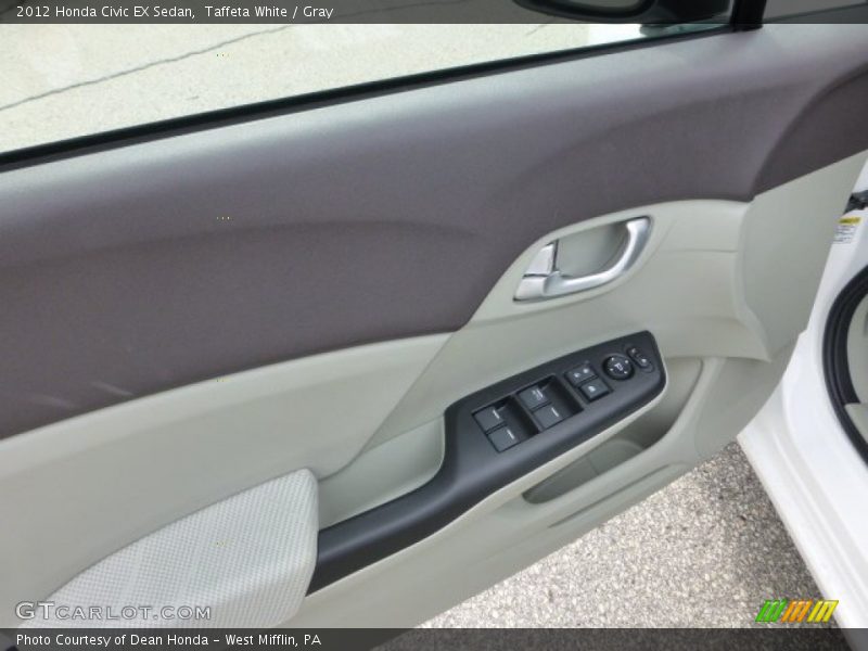 Taffeta White / Gray 2012 Honda Civic EX Sedan