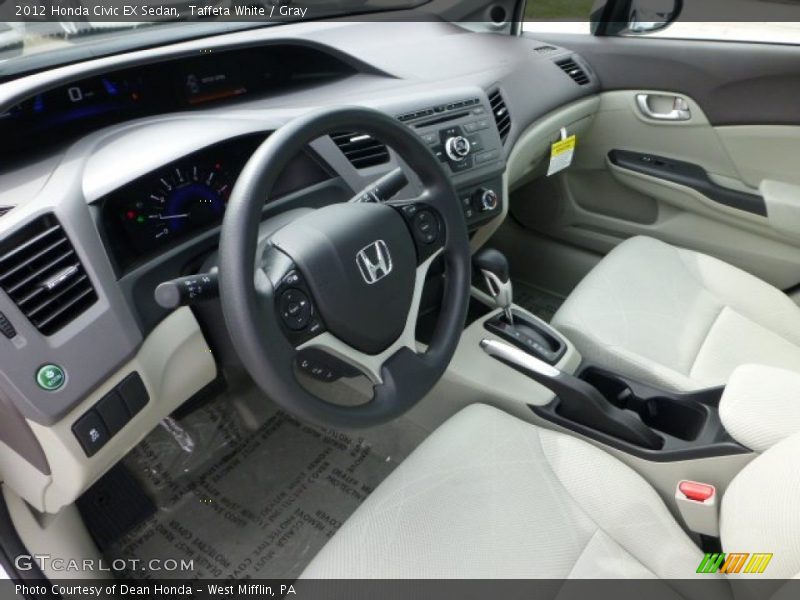 Taffeta White / Gray 2012 Honda Civic EX Sedan