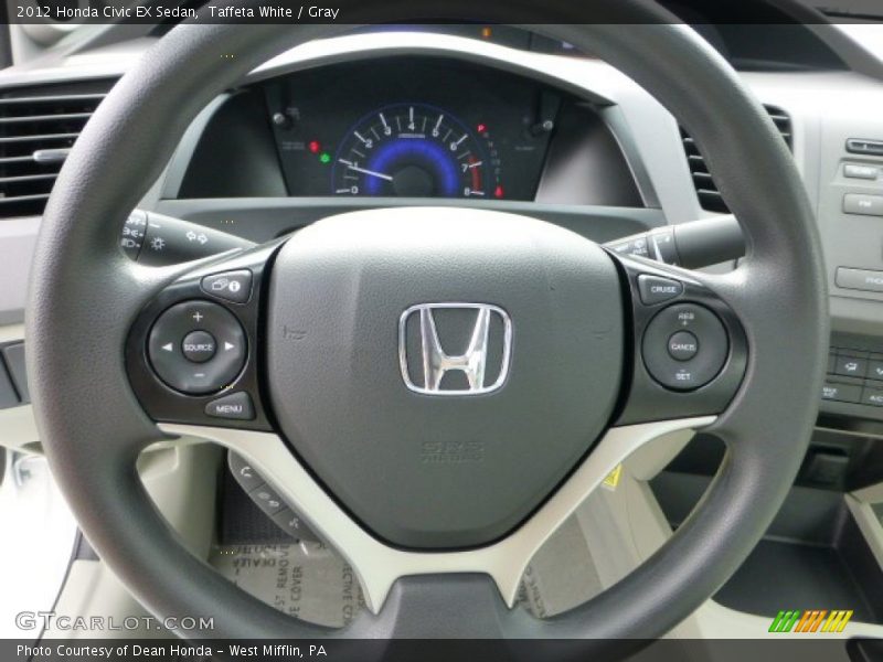 Taffeta White / Gray 2012 Honda Civic EX Sedan