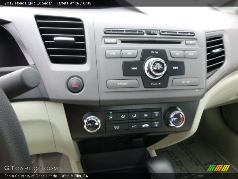 Taffeta White / Gray 2012 Honda Civic EX Sedan