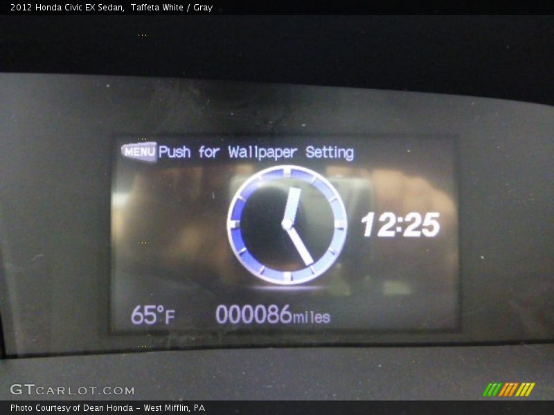 Taffeta White / Gray 2012 Honda Civic EX Sedan