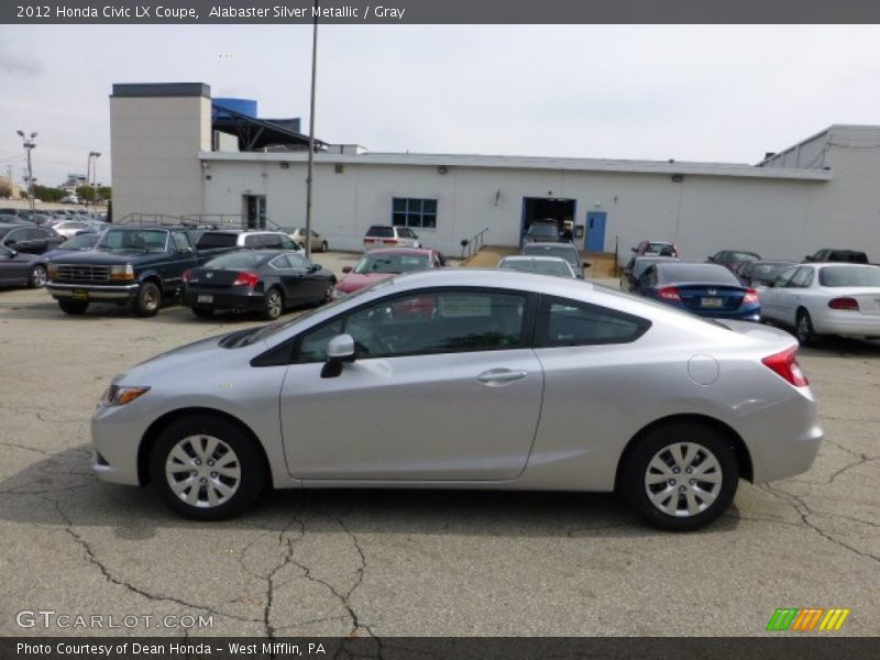 Alabaster Silver Metallic / Gray 2012 Honda Civic LX Coupe