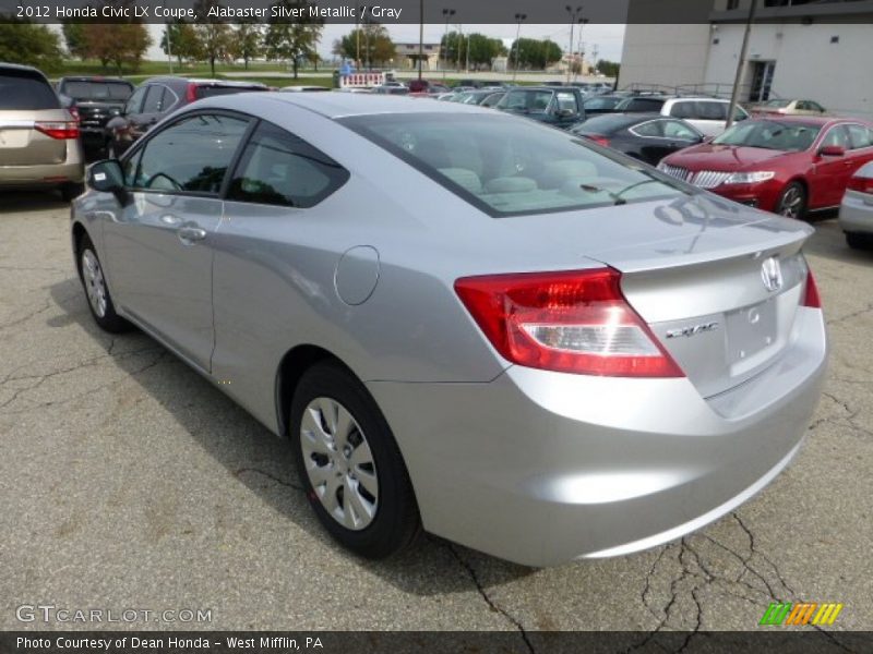 Alabaster Silver Metallic / Gray 2012 Honda Civic LX Coupe