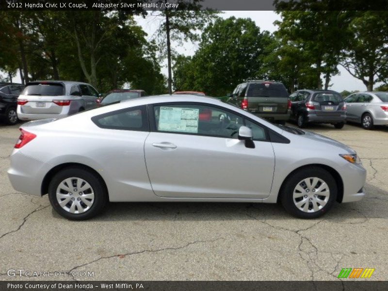 Alabaster Silver Metallic / Gray 2012 Honda Civic LX Coupe