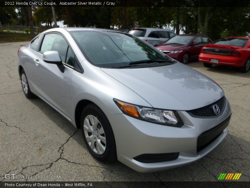 Alabaster Silver Metallic / Gray 2012 Honda Civic LX Coupe