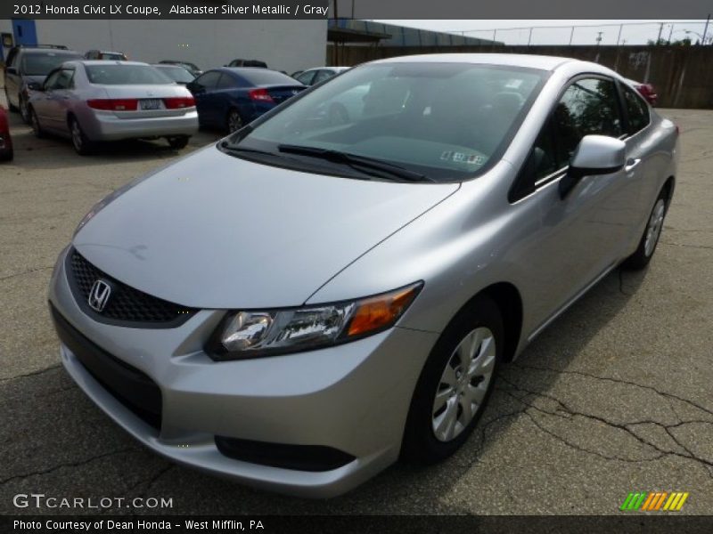 Alabaster Silver Metallic / Gray 2012 Honda Civic LX Coupe