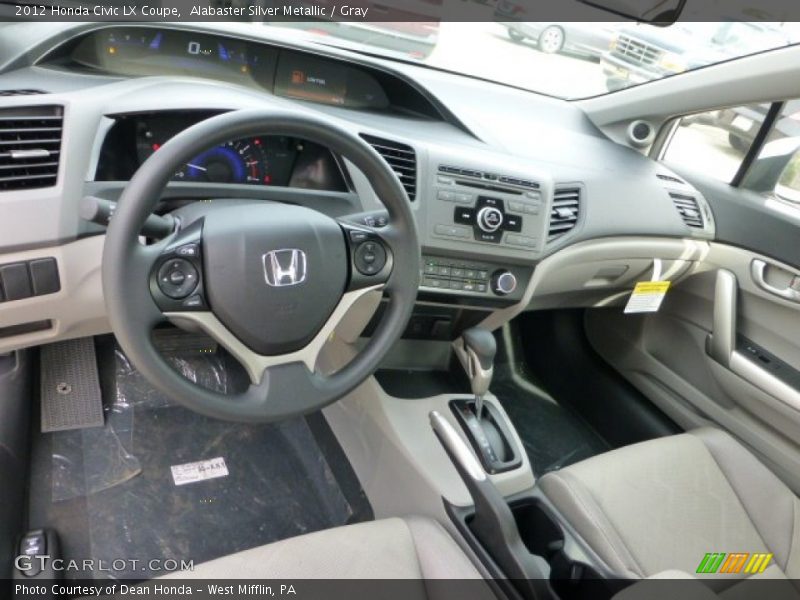 Alabaster Silver Metallic / Gray 2012 Honda Civic LX Coupe