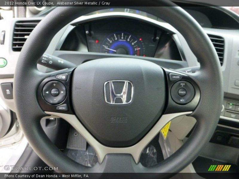 Alabaster Silver Metallic / Gray 2012 Honda Civic LX Coupe