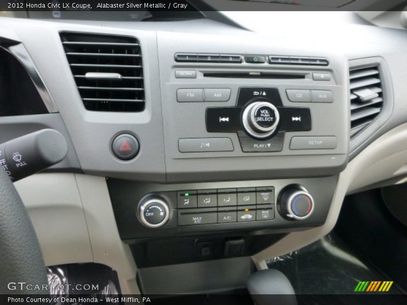 Alabaster Silver Metallic / Gray 2012 Honda Civic LX Coupe