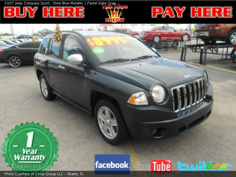Steel Blue Metallic / Pastel Slate Gray 2007 Jeep Compass Sport