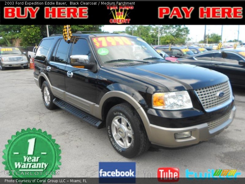 Black Clearcoat / Medium Parchment 2003 Ford Expedition Eddie Bauer