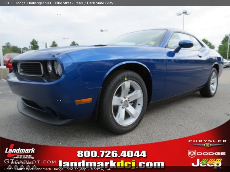 Blue Streak Pearl / Dark Slate Gray 2012 Dodge Challenger SXT