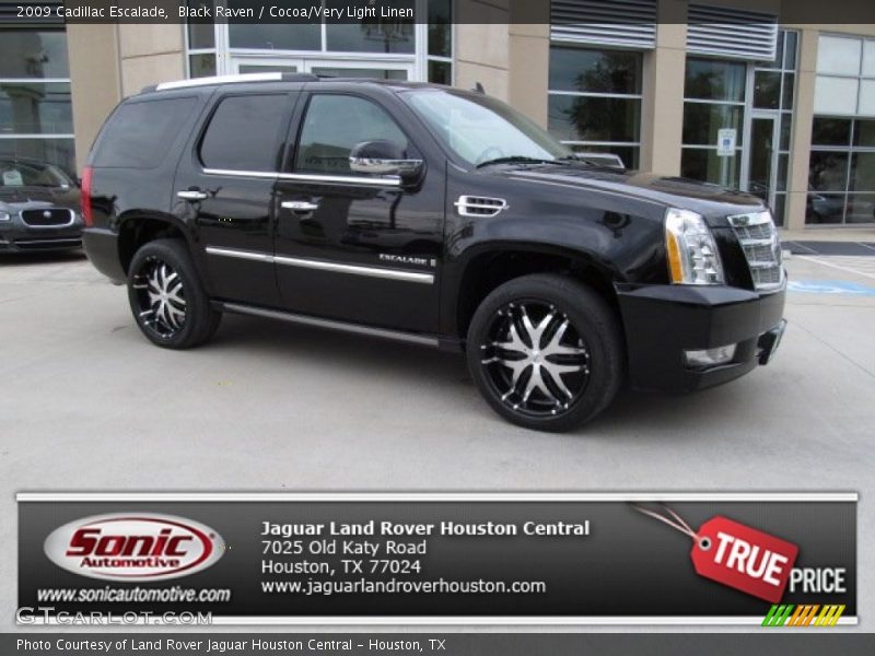 Black Raven / Cocoa/Very Light Linen 2009 Cadillac Escalade
