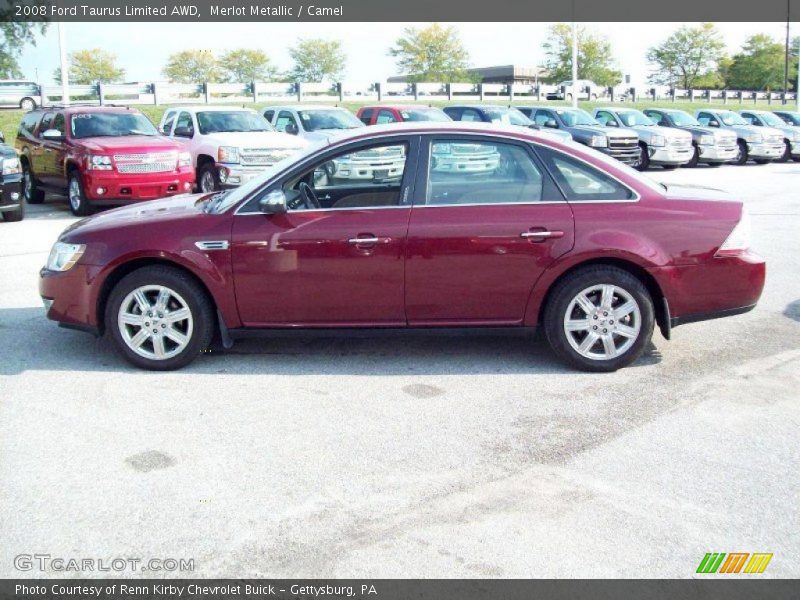 Merlot Metallic / Camel 2008 Ford Taurus Limited AWD