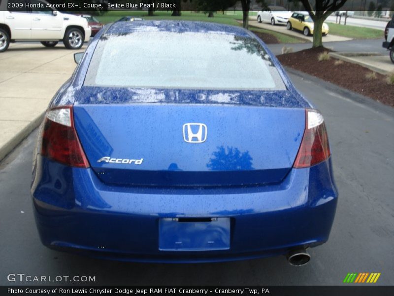 Belize Blue Pearl / Black 2009 Honda Accord EX-L Coupe