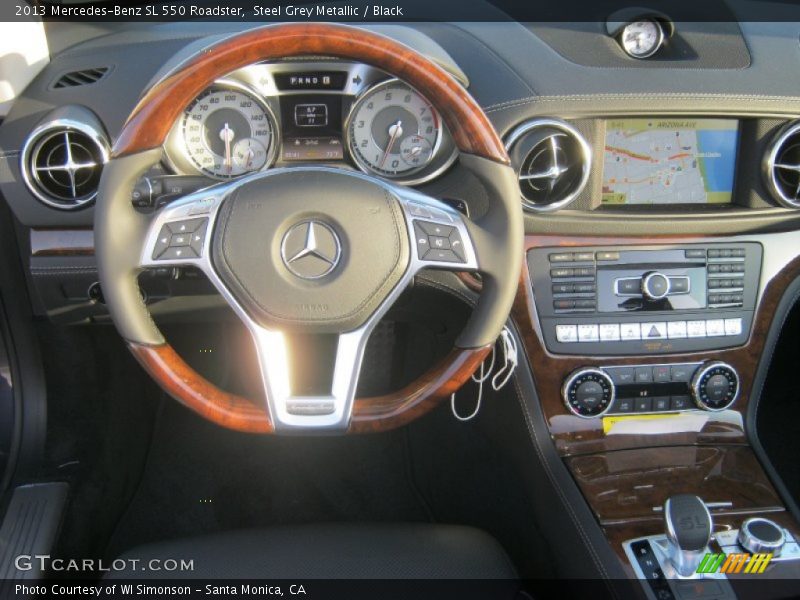 Steel Grey Metallic / Black 2013 Mercedes-Benz SL 550 Roadster