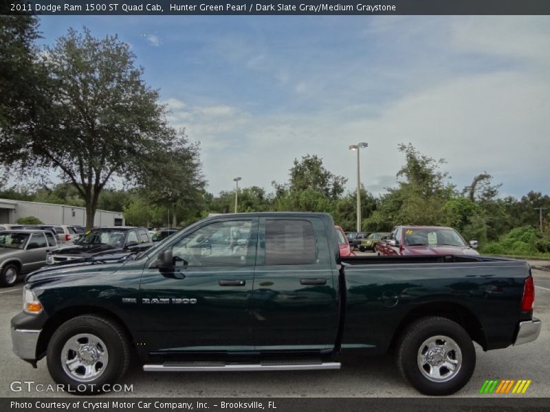 Hunter Green Pearl / Dark Slate Gray/Medium Graystone 2011 Dodge Ram 1500 ST Quad Cab