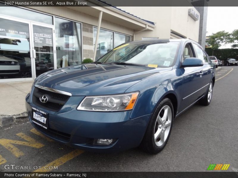 Aqua Blue / Beige 2007 Hyundai Sonata SE V6