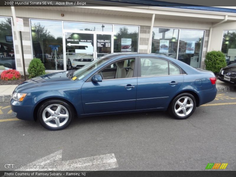 Aqua Blue / Beige 2007 Hyundai Sonata SE V6