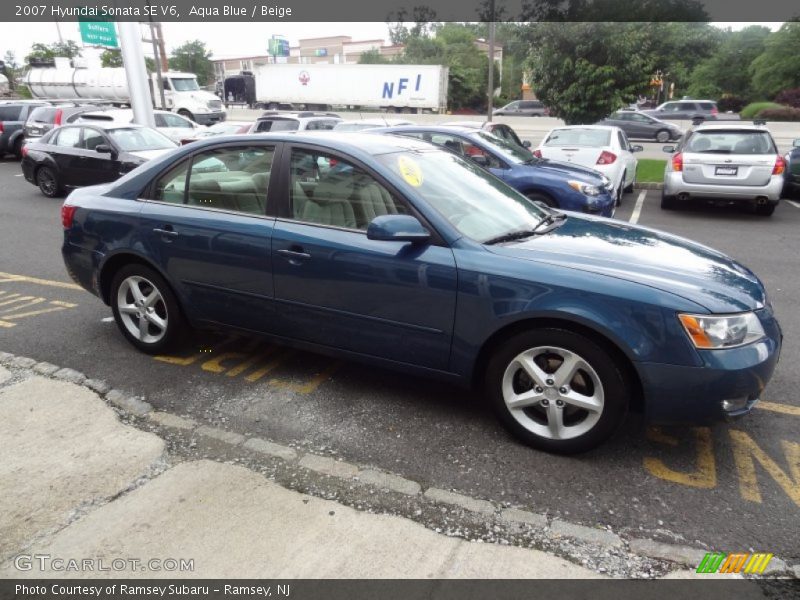 Aqua Blue / Beige 2007 Hyundai Sonata SE V6