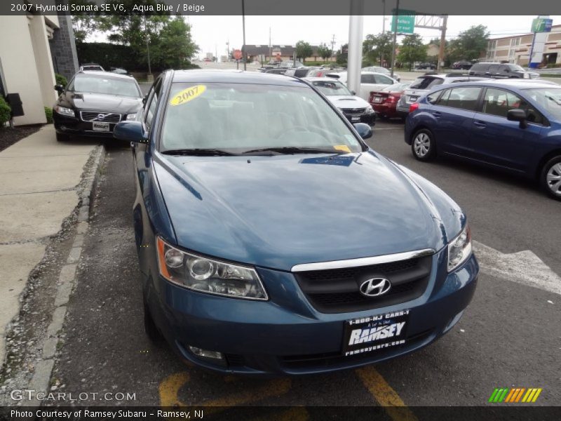 Aqua Blue / Beige 2007 Hyundai Sonata SE V6