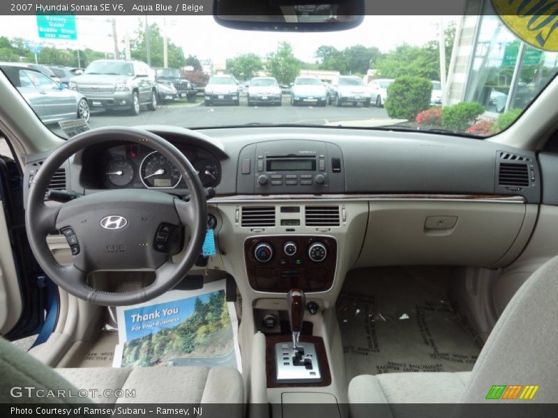 Aqua Blue / Beige 2007 Hyundai Sonata SE V6