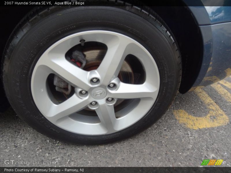 Aqua Blue / Beige 2007 Hyundai Sonata SE V6