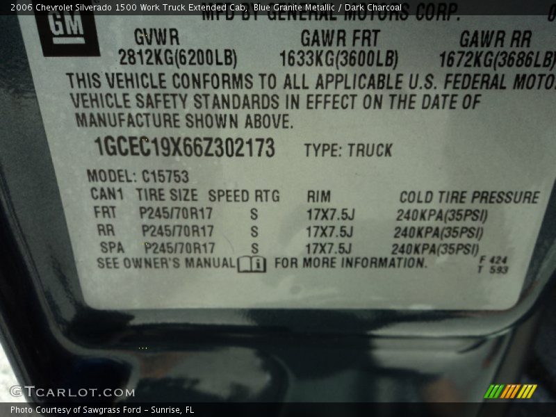 Blue Granite Metallic / Dark Charcoal 2006 Chevrolet Silverado 1500 Work Truck Extended Cab