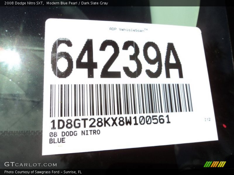 Modern Blue Pearl / Dark Slate Gray 2008 Dodge Nitro SXT