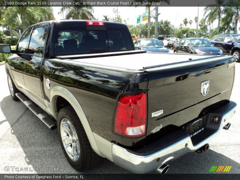 Brilliant Black Crystal Pearl / Dark Slate Gray 2009 Dodge Ram 1500 Laramie Crew Cab