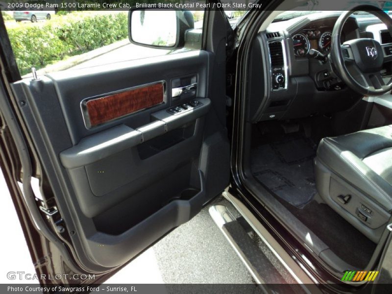 Brilliant Black Crystal Pearl / Dark Slate Gray 2009 Dodge Ram 1500 Laramie Crew Cab