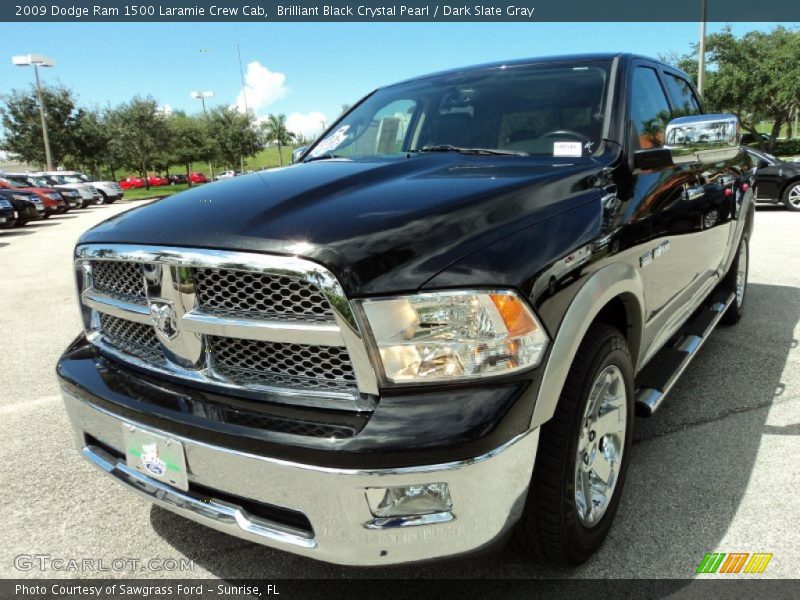Brilliant Black Crystal Pearl / Dark Slate Gray 2009 Dodge Ram 1500 Laramie Crew Cab