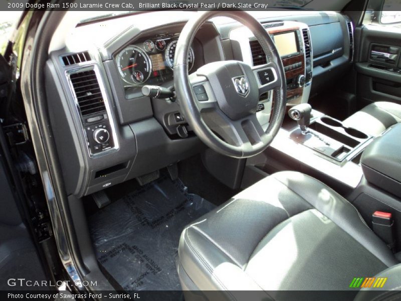 Brilliant Black Crystal Pearl / Dark Slate Gray 2009 Dodge Ram 1500 Laramie Crew Cab